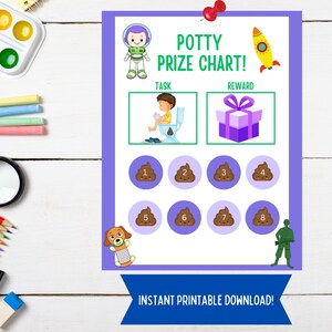 Buzz Lightjahre und Toy Story Themen Töpfchen-Trainingstabelle, Aufklebertabelle für Kinder, Belohnungs- und Preistabelle für kacken auf Töpfchen