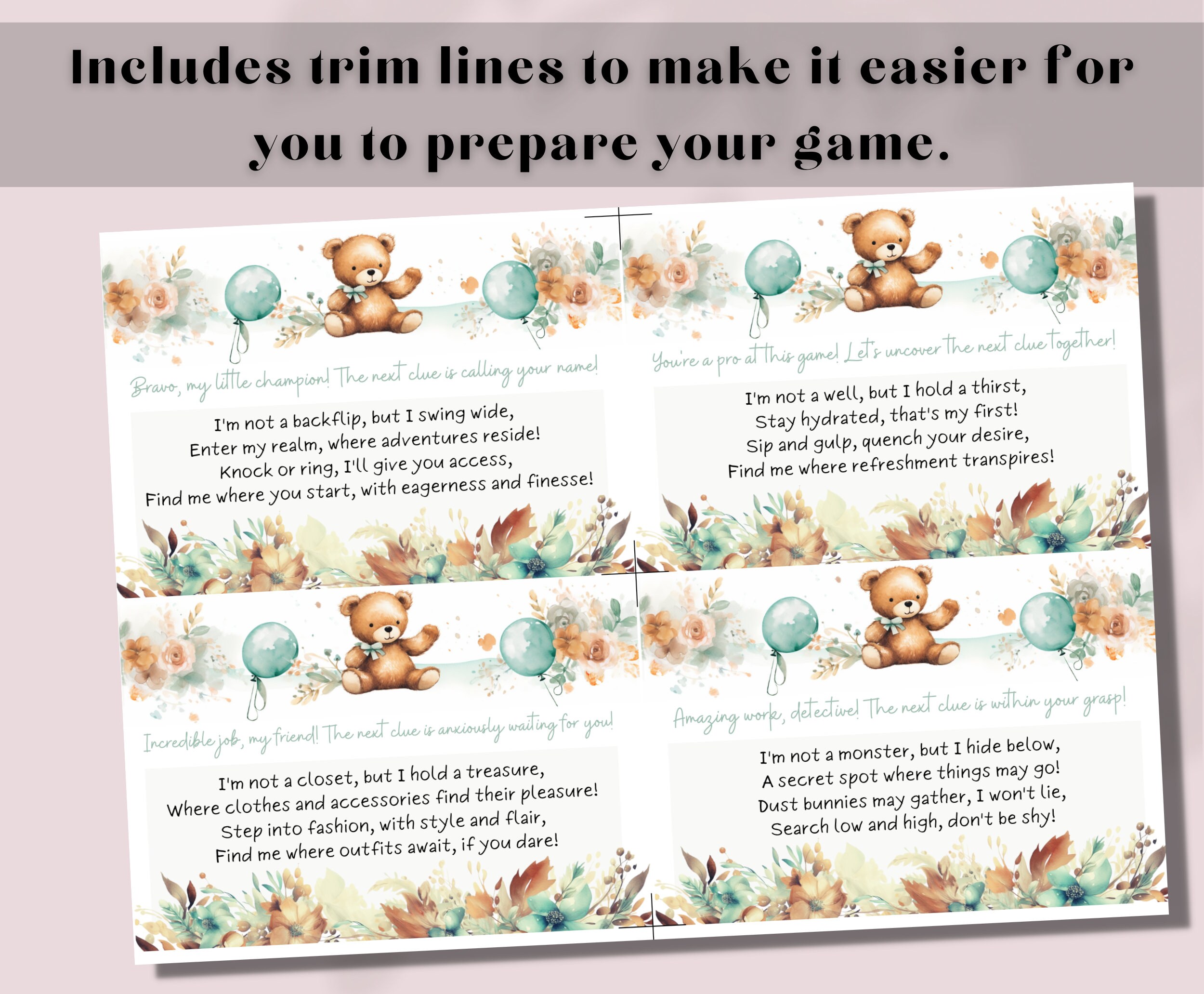 Pregnancy Reveal Indoor Scavenger Hunt for Siblings, Treasure Hunt Clue