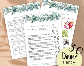 30pc Adult Dinner Party Games Bundle, Printable Family Gaming Bundle, Editable Adult Friends Table Talk Canva Party Game Template