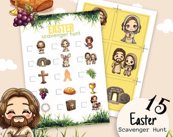 Printable Easter Scavenger Hunt, Instant Download Kids Bunny Hunt Game, Easter egg Yard Game, Children Easter Treasure Hunt