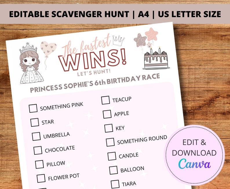 Fully Editable Printable Scavenger Hunt Template Etsy Fully Editable Printable Scavenger Hunt Template Etsy