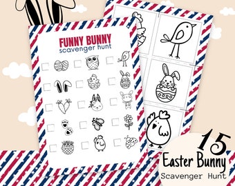 Printable Easter Scavenger Hunt, Instant Download Kids Bunny Hunt Game, Easter egg Yard Game, Children Easter Treasure Hunt