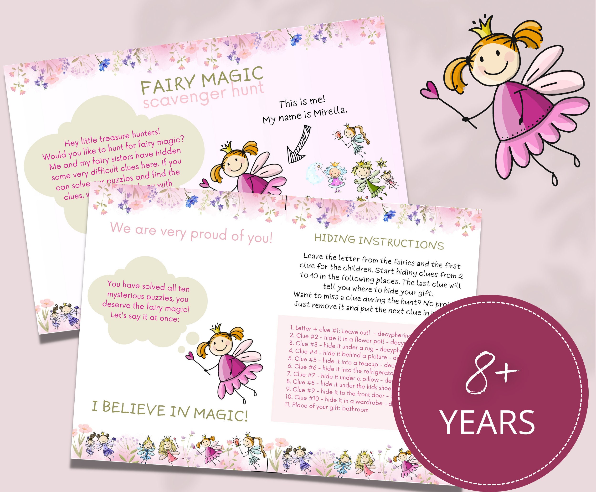 Indoor Printable Fairy Scavenger Hunt, Instant Download Kids in House ...