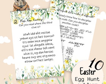Printable Teen & Adult Outdoor Easter Scavenger Hunt, Instant Download Adult Bunny Hunt Game, Easter Egg Hunt Game, Teens Kids Clue Game