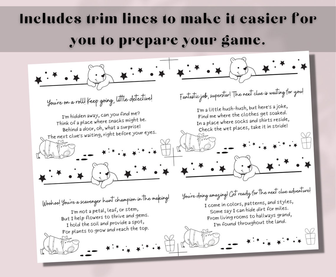 Pregnancy Reveal Indoor Scavenger Hunt for Siblings, Treasure Hunt Clue