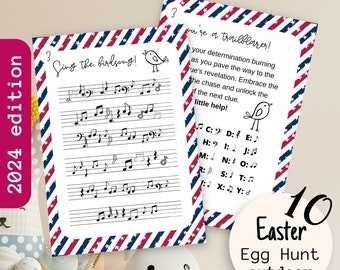2024 EDITION Printable Teen & Adult Outdoor Easter Egg Hunt, Instant Download Bunny Hunt Game, Scavenger Hunt Game, Teens Kids Clue Game