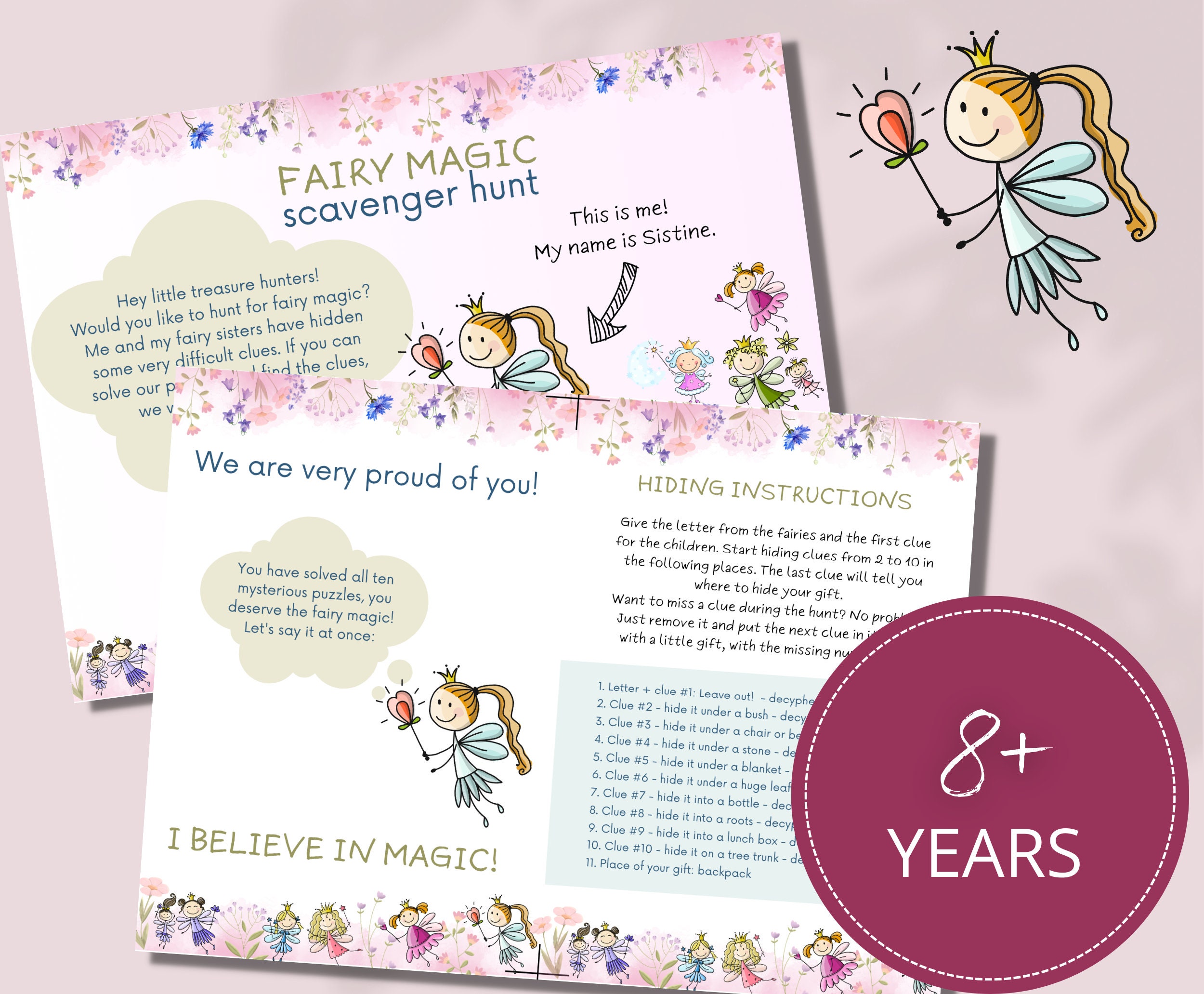 Outdoor Printable Fairy Scavenger Hunt, Instant Download Kids Garden