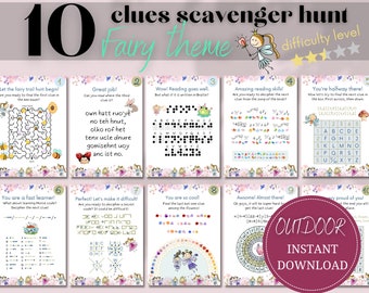 Outdoor Printable Fairy Scavenger Hunt, Instant Download Kids Garden Game, Fairy Game for Girls, Cute Family Game, Kid Backyard Activities
