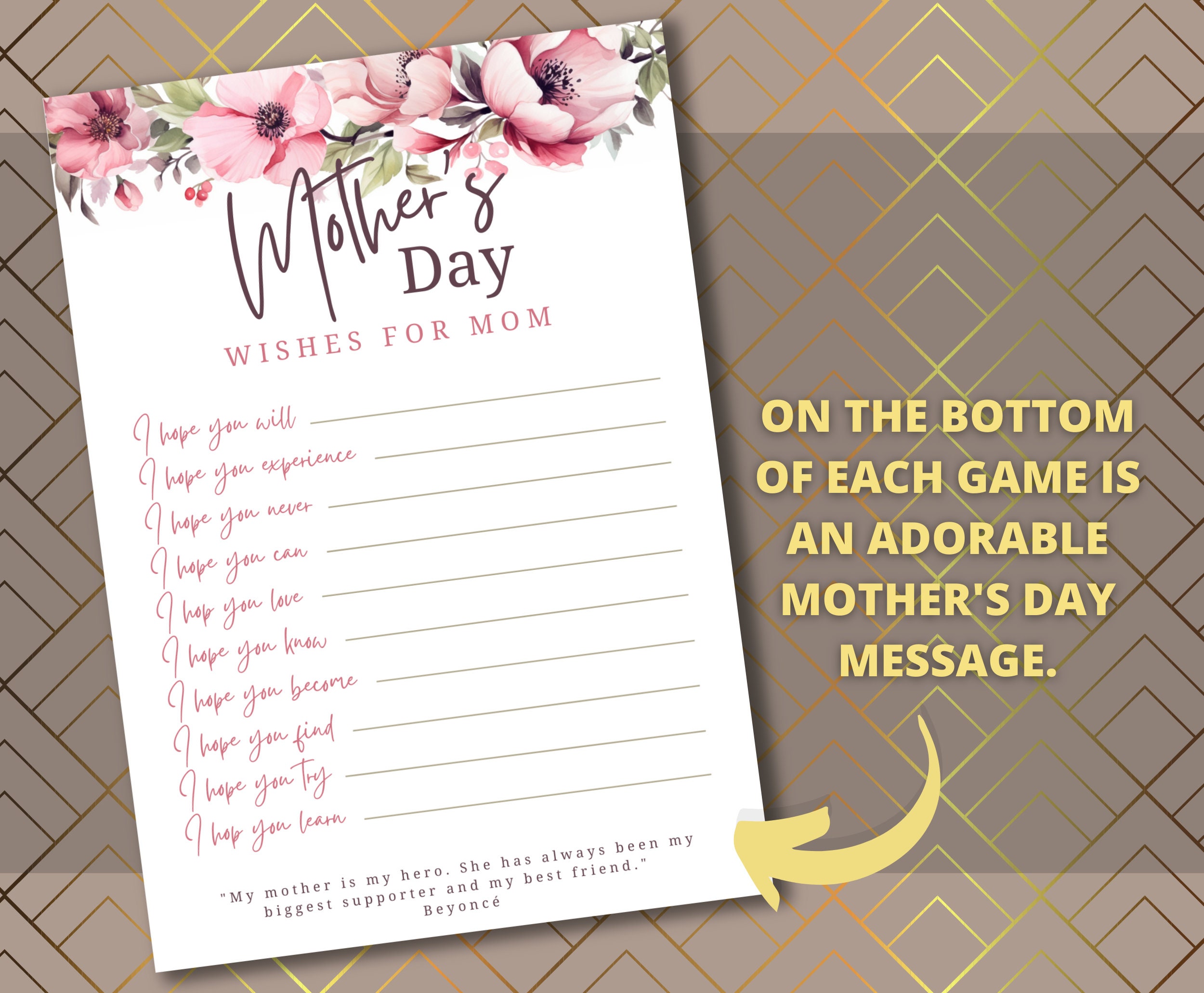 20pc Ultimate Floral Mother's Day Games Bundle Mothers Etsy