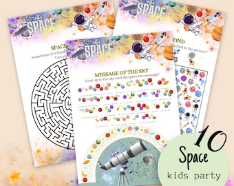 Space Game Party Game, 10+1 Printable Kids Astronaut Game, Space Party Birthday Game, Downloadable Family Game, UFO Party Game