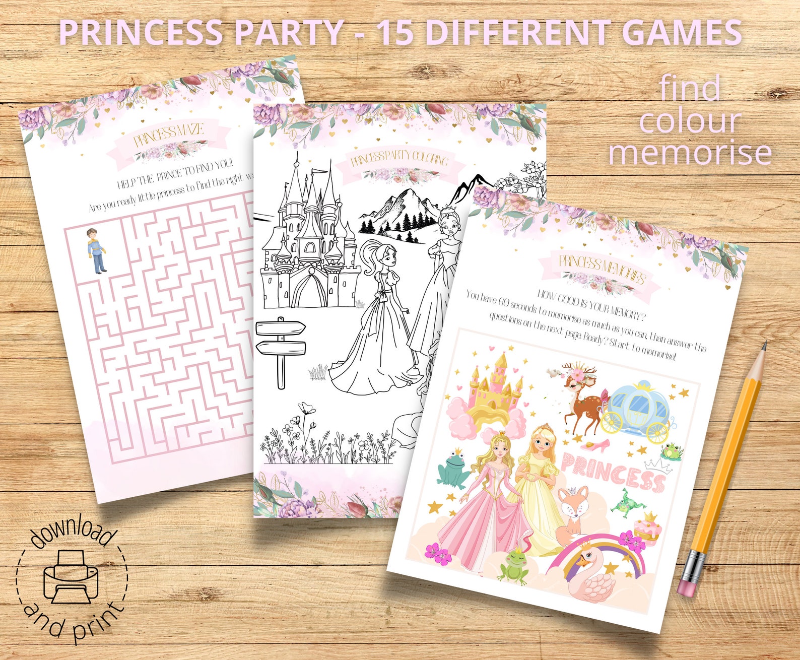 Princesses Party Game 15 Printable Games for Girls Little - Etsy