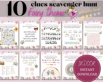 Indoor Printable Fairy Scavenger Hunt, Instant Download Kids in House Game, Fairy Game for Girls, Cute Family Game, Kid Activities at home