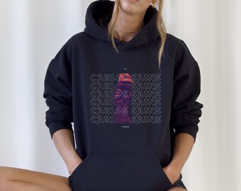Sudadera con capucha de Carlos Sainz, sudadera de Fórmula Uno, regalo de Carlos Sainz, regalo de F1, camiseta inspirada en carreras, ropa de Gran Premio, sudadera estética de carreras
