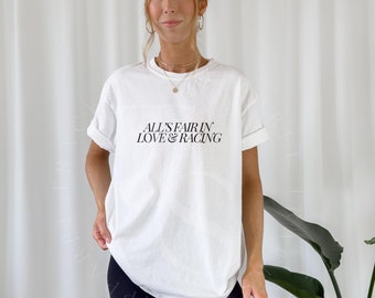 Camiseta de Fórmula 1 con el símbolo del amor y las carreras, regalo de Fórmula 1, regalo de F1, camiseta inspirada en las carreras, ropa de carreras estética