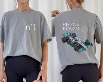 Comfort kleur George Russell Tshirt Formula One Tee George Russell Gift F1 Gift Racing geïnspireerd shirt esthetische Racing kleding