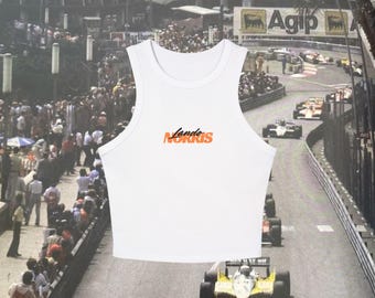 Camiseta sin mangas de Lando Norris, camiseta de Fórmula 1, regalo de Lando Norris, regalo de F1, camiseta sin mangas inspirada en las carreras, ropa de carreras estética