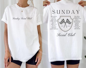 Comfort Color 2025 F1 Circuits Tshirt Formula One Circuit Tee Sunday Social Club Shirt F1 Gift Racing Inspired Tee Aesthetic Racing Clothing