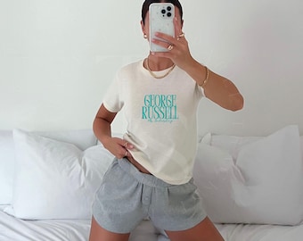 George Russell Mercedes Formula 1 y2k Graphic Baby Tee T-shirt