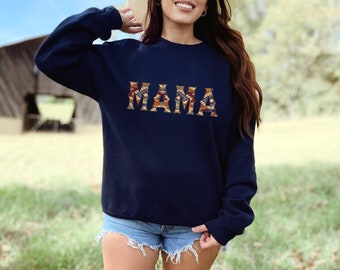 Mama Western Aztec Pattern Sweatshirt, Vintage Style Cowgirl Crewneck Sweater, Country Gifts For Mom