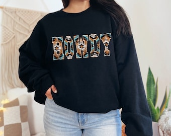 Sweater Howdy Embroidered Western
