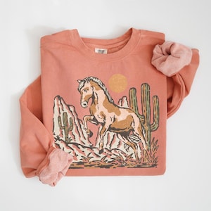 Western Horse Sweatshirt, Wild Horses Graphic Sweater, Country Crewneck Sweatshirt, Comfort Colors Sweatshirt