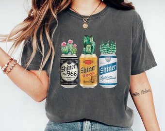 Western Beer T-shirt, Beer Can Cactus Graphic Tee, Gift For Cowgirl, Country Music Outfits, Comfort Colors Shirt
