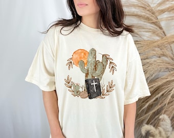 Western Bibel Grafik T-Shirt, Kaktus Christian Vintage Style T-Shirt, Cowgirl T-Shirt, Comfort Colors Shirt