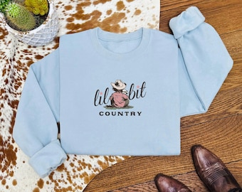 Sweat-shirt country Lil Bit, pull graphique western mignon, haut agriculteur inspiré vintage, sweat-shirt ras du cou country, cadeau de colon