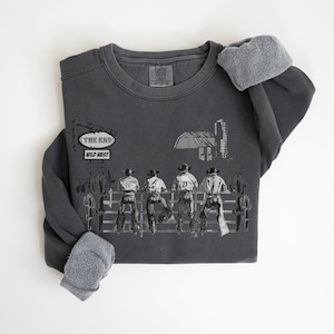Cowboys Grafik-Sweatshirt, Schwarzweiß-Land-Rundhalsausschnitt, Western Rodeo Pullover, Komfortfarben Sweatshirt