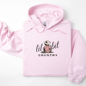 Lil Bit Country Hoodie, Country Music Hoodie, Vintage Style Cowgirl Sweatshirt, Western Graphic Hoodie, Gifts For Her