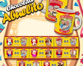 8 Editable Grandparents&#39; Day Mug Sublimation Templates - Grandpa&#39;s Chocolate - Includes Mockups and Fonts