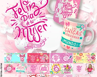 10 Editable Templates to Sublimate Women's Day Mugs - More Muckups and Fonts