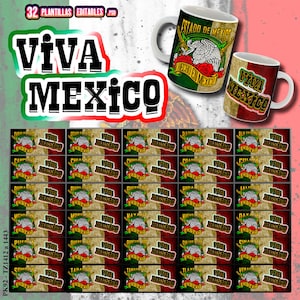 Pack of 32 Editable Mug Sublimation Templates Made in Mexico - Designs by State