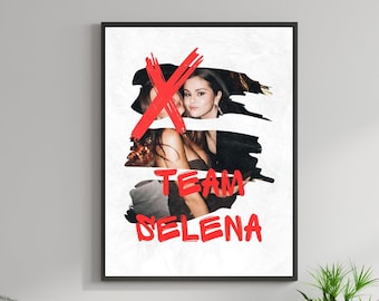 Printable Selena Gomez Poster, Team Selena Printable Art, Selena Gomez Merch, Digital Selena Gomez Art,