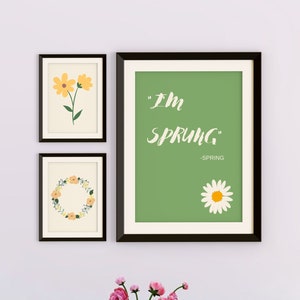 3 Piece Wall Art, Spring Decor, Spring Wall Art, Spring Printable Wall Art, Spring Home Decor, Spring has Sprung, Sage Green Wall Art