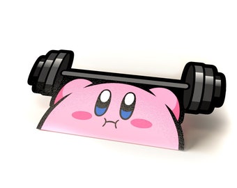 Kirby Lifting Weights Barbell - Decals for car, laptop, phone, console