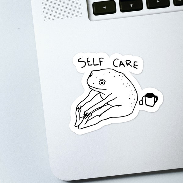 Self Care Frog Sticker - Decals for car, laptop, phone, console