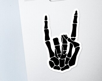 Teufel Hörner Skelett Aufkleber - Lustige niedliche Halloween Aufkleber - Aufkleber für Auto, Laptop, Telefon, Konsole