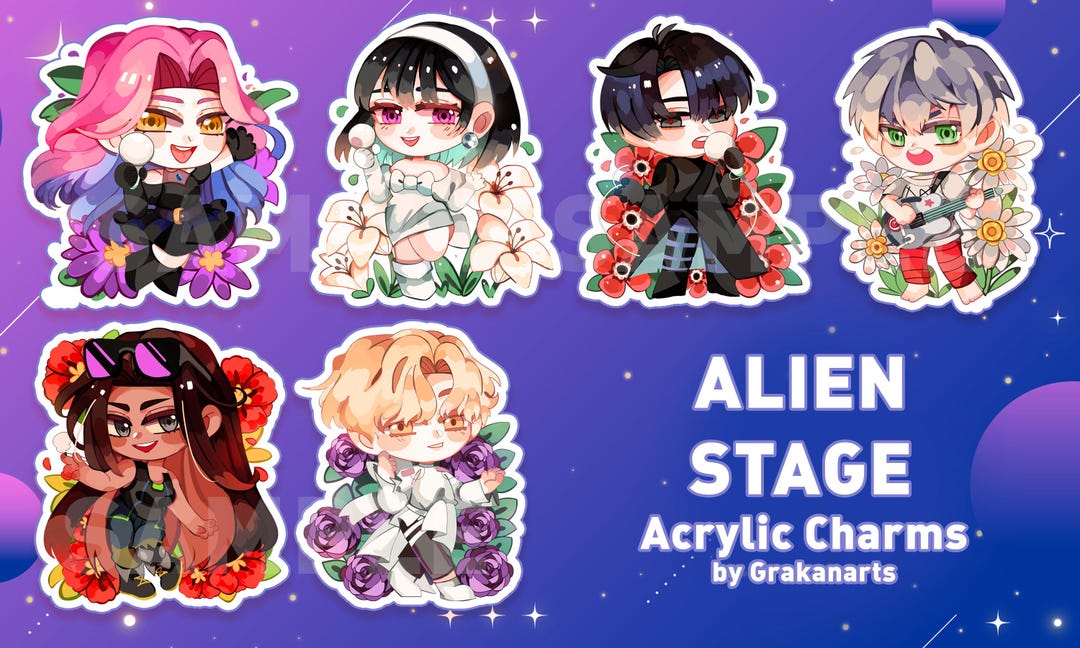 Alien Stage Flower Acrylic Charms - Etsy