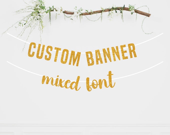 Cursive Custom Two Line / Custom Wedding Hashtag, Large Glitter Custom ...