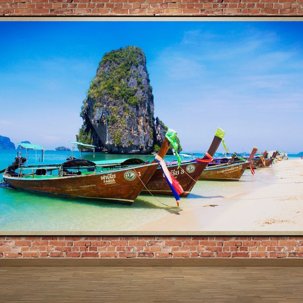 Digital Download - Boats on a Thailand Beach