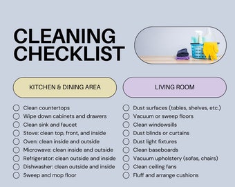 Cleaning Checklist - Airbnb, VRBO, Rentals, Cleaning Services, Home
