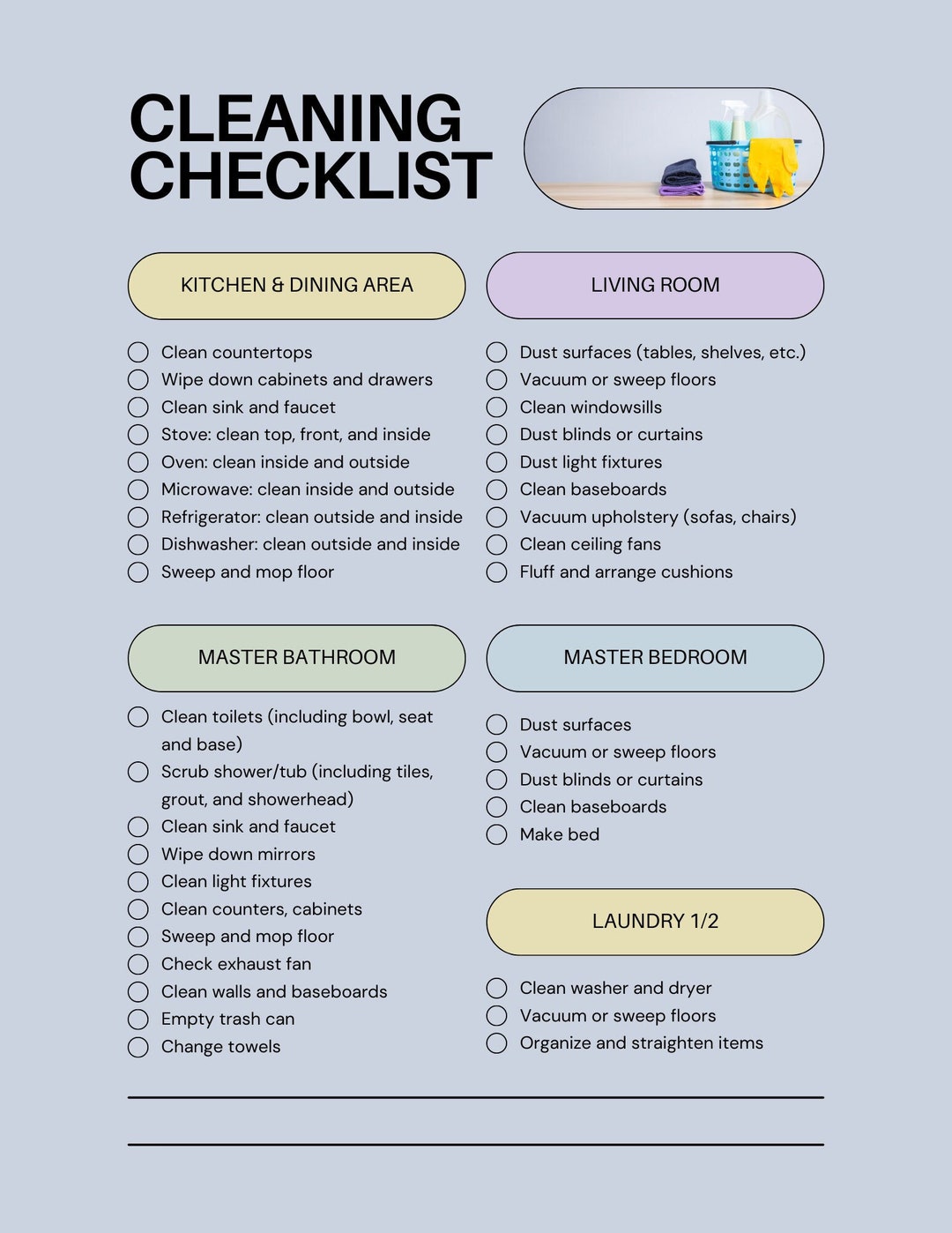 Cleaning Checklist Airbnb, VRBO, Rentals, Cleaning Services, Home Etsy