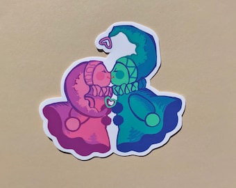 Smooching Clowns Matte Sticker