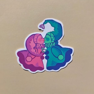Smooching Clowns Matte Sticker