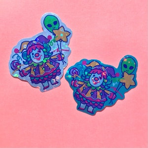 Clown Sheep Sparkly Sticker