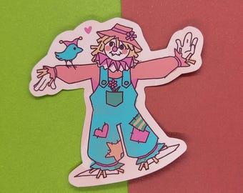 Matte sticker vogelverschrikker - originele kunst, gelamineerd