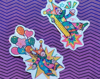 Glittery Guardian Clown Sticker