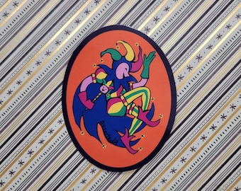 Glanzende sticker Jester