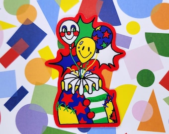 Glanzende sticker ballonkop